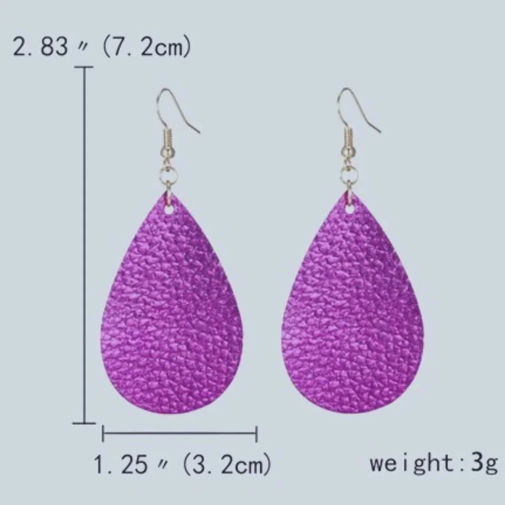 NEW Teardrop Drop Dangle Earrings - Multiple Colors Available! Red Purple Pink - Picture 5 of 6